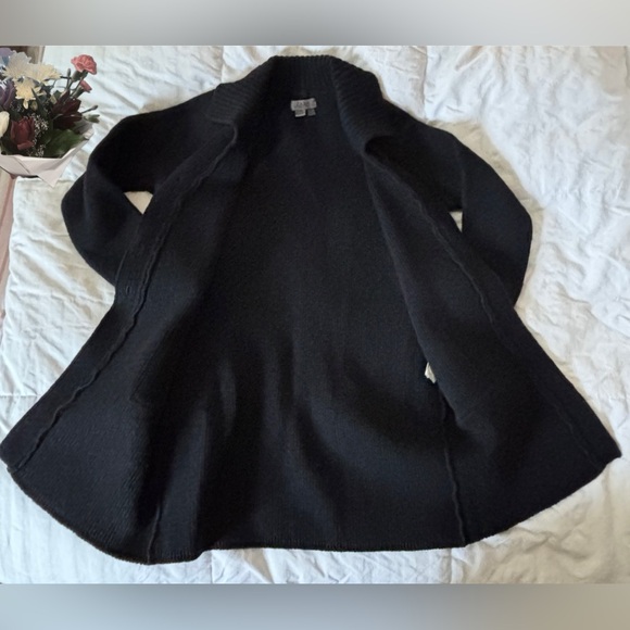 Zara Long Black Button down knit W/pockets cardigan/Coatigan!-LG - Picture 8 of 15